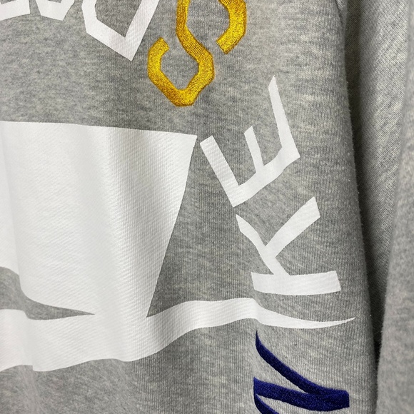 Nike Sportswear Crewneck French Terry AR1622-050 Swoosh Spell Out Gray Sz Small - Picture 3 of 9